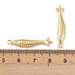 Подвески-рыбки с латунным паве из кубического циркония&nbsp;KK-L255-11G
