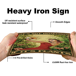 Старинный металлический оловянный знак&nbsp;AJEW-WH0189-026