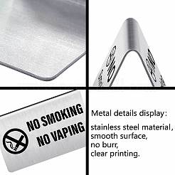4 шт. табличка для ресторана отеля из нержавеющей стали с надписью «Не курить»&nbsp;DJEW-WH20124-001