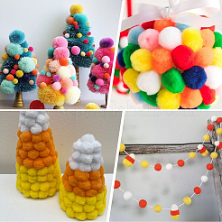 400 шт. шарики-помпоны из полиэстера 4 цветов&nbsp;DIY-SC0031-37D