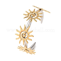 Двухцветные браслеты-манжеты из нержавеющей стали 304 для женщин&nbsp;BJEW-B165-02B