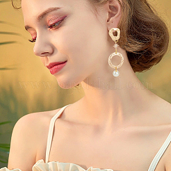 12 шт. латунная ажурная закрученная каплевидная фурнитура для сережек-гвоздиков&nbsp;KK-BC0011-37