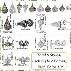 10 шт. 10 стиля подвески из латуни в виде клетки&nbsp;KK-SC0004-27