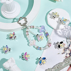 9 шт. 9-х цветные бусины из сплава со стразами&nbsp;DIY-SC0032-48