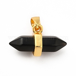 Подвески с двойным наконечником из натурального обсидиана&nbsp;G-P481-01G-05