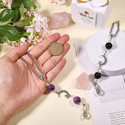 2 шт. подвеска для зеркала заднего вида автомобиля из натурального черного оникса&nbsp;HJEW-CA00066