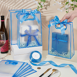 15 шт. прямоугольные матовые прозрачные полипропиленовые пластиковые пакеты для хранения с 1 рулонами полиэстеровой ленты&nbsp;ABAG-UN0001-07