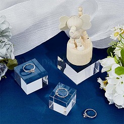 3 шт. 3 стиля квадратных прозрачных акриловых подставок для ювелирных изделий&nbsp;ODIS-OC0001-89