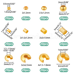 240 шт. 12 вида латунных и железных бусин-обжимок&nbsp;FIND-LP0001-05