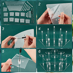 Прозрачные акриловые минифигурки с 10 слотом&nbsp;ODIS-WH0043-29B