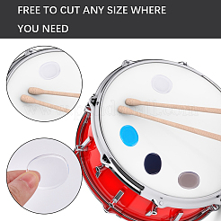 30 шт. 4-цветные овальные силиконовые наклейки на глушитель для барабанной установки&nbsp;AJEW-CP0009-72