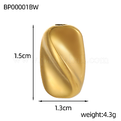 Овальные бусины из нержавеющей стали 304&nbsp;STAS-OY004-64G