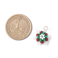 Подвески-снежинки из стеклянных бусин&nbsp;PALLOY-MZ00815-05