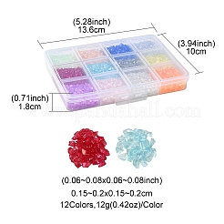144 г 12 цвета прозрачных гальванических стеклянных бусин&nbsp;GLAA-YW0001-93