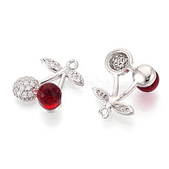 Подвески из латуни микропаве с фианитами и стеклом&nbsp;KK-T076-01P