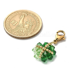 Стеклянный кулон в виде клевера&nbsp;HJEW-TA00029