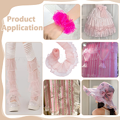 4 ярд двухслойной плиссированной кружевной ленты из органзы&nbsp;OCOR-UN0001-06B