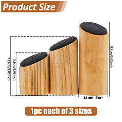3 шт. 3 размера деревянные подставки для колец и ювелирных изделий&nbsp;RDIS-WH0011-36A-01
