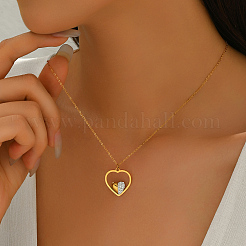 Женское ожерелье с подвеской из нержавеющей стали с кубическим цирконием&nbsp;EX1626