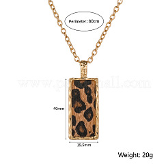 Прямоугольные ожерелья из сплава с леопардовым принтом&nbsp;FS-WG13654-01