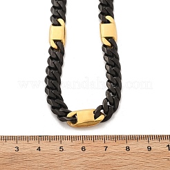 304 нержавеющая сталь кубинские звенья цепи ожерелья для женщин мужчин&nbsp;NJEW-A033-01A-EB