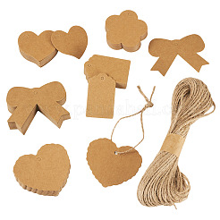 150 шт. 5 стили подарочных бирок из крафт-бумаги смешанной формы&nbsp;CDIS-TA0001-45