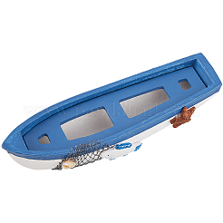 Миниатюрная модель парусника из дерева в средиземноморском стиле с украшениями&nbsp;DJEW-WH20816-008A