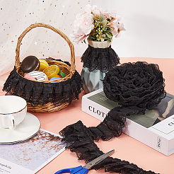 3-слойная плиссированная шифоновая отделка цветочным кружевом&nbsp;OCOR-GF0003-26A