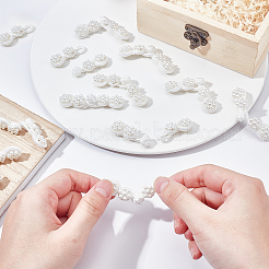 16 пара 2-х цветных китайских лягушек ручной работы с пуговицами и узлами AJEW-GF0005-19