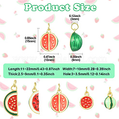 5 шт. 5 стиля латунных эмалевых подвесок&nbsp;KK-CJ0003-43