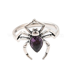 925 серебряное кольцо с кубическим цирконием в микропаве RJEW-P171-01P