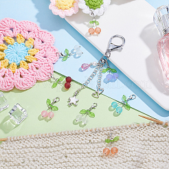 42 шт. стеклянная подвеска в виде вишни&nbsp;HJEW-ME00032