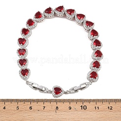 Теннисные браслеты из платиновой латуни с микропаве из кубических цирконий&nbsp;BJEW-B160-03P-07