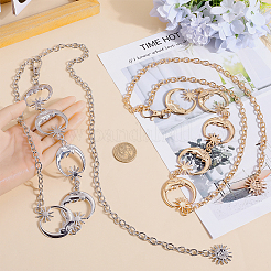 2 шт. 2-х цветные цепные ремни из сплава&nbsp;AJEW-GF0009-21A