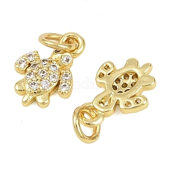Латунные микропаве прозрачные подвески с фианитом&nbsp;KK-D218-20G-02