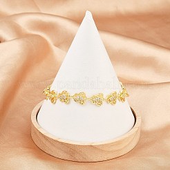 Латунные браслеты-цепочки с микропаве из прозрачных кубических цирконий для женщин&nbsp;BJEW-A090-10C-G