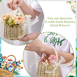 Пластиковые цветочные корзины с ручкой&nbsp;DIY-WH0899-431B