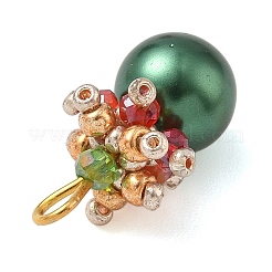 Кулоны из стекла с жемчугом и росписью для выпечки&nbsp;PALLOY-MZ00911-02