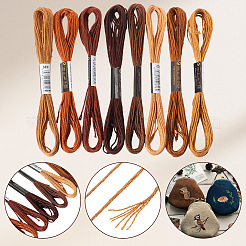 8 моток 8 цвета 6-слойная полиэфирная мулине для вышивания&nbsp;OCOR-CY0002-09A