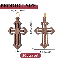 50шт крестовые деревянные подвески&nbsp;PALLOY-FH00176