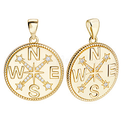 6шт латунные подвески с микропаве и кубическим цирконием&nbsp;KK-BBC0018-94