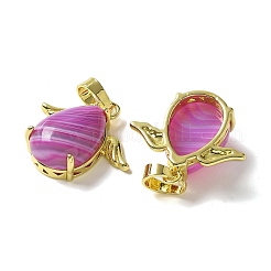 Подвески из натурального орхидейного полосатого агата (окрашенного и нагретого)&nbsp;KK-F888-01G-24