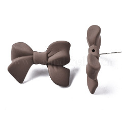 Окрашенные аэрозольной краской ccb пластиковые серьги-гвоздики с бантом&nbsp;CCB-Q091-07E