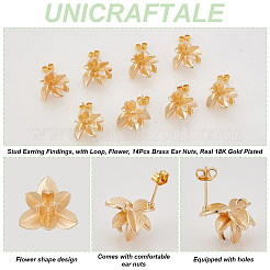 10 шт. латунные серьги-гвоздики&nbsp;KK-UN0002-63