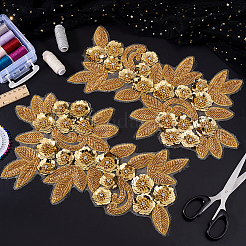 Цветок пайетки стеклянный бисер вышивка ткань пришивание аппликаций&nbsp;PATC-WH0008-127