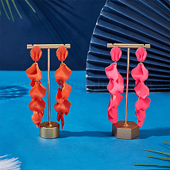 2 пара двухцветных акриловых сережек-гвоздиков&nbsp;EJEW-AR0001-14