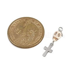 Подвески в виде черепа из синтетической бирюзы&nbsp;PALLOY-JF04214-01