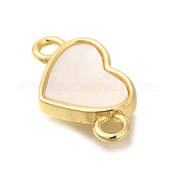 Подвески-сердечки в форме ракушки из латуни&nbsp;KK-R002-28G