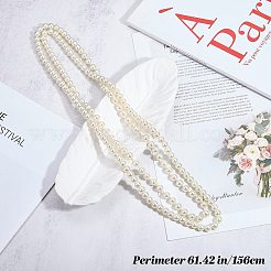 Длинные ожерелья из круглых бусин из запеченного стекла с перламутровым покрытием&nbsp;NJEW-SW00066-03