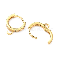 Латунные серьги-кольца из прозрачного кубического циркония&nbsp;KK-H532-14A-G